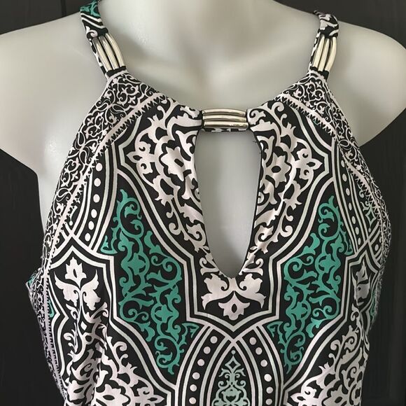 White House Black Market Blue Green Halter Maxi Dress – Size SP (Small Petite) - Picture 5 of 7